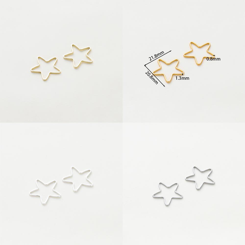 10Pcs 14K/18K Gold Color Plated Brass Geometry Hoops Earring Wires Connectors Closed Rings for DIY Jewelry Making Supplies