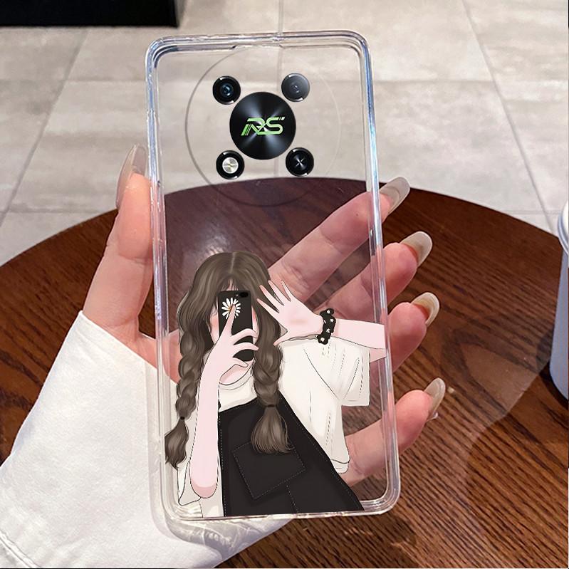 Hülle Für ITEL RS4 S666LN Gehäuse Luxus Niedlich Liebesherz Hase Lustiges Muster Transparentes TPU Weiches Silikon Handyhülle Rückseite