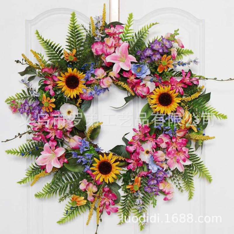 Artificial Flower Wreath Easter Valentines Day Hotel Restaurant Door Decorations