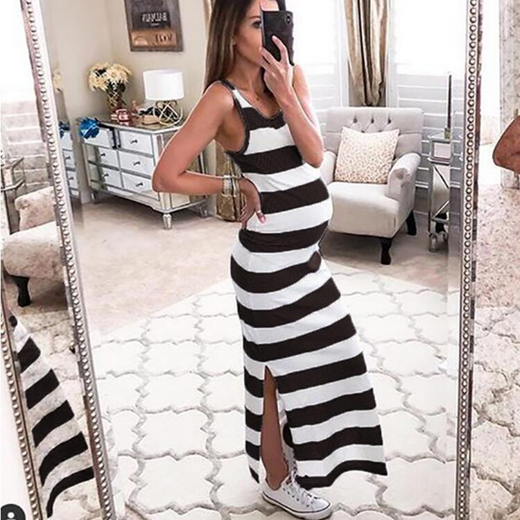 Moda estiva Donna Sexy a righe Premaman Senza Maniche Abito Lungo acquista  in modo economico — spedizione gratuita, recensioni reali con foto — Joom