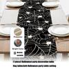 Multipurpose Halloween Decorations Table Runner Scary Theme Pumpkin Spiderweb Skull Pattern Tablecloth For Home Event