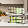 2Pcs Wall Mounted Storage Rack Easy Installation Space Saving Kitchen Organizer Carbon Steel Refrigerator Side Spice Rack