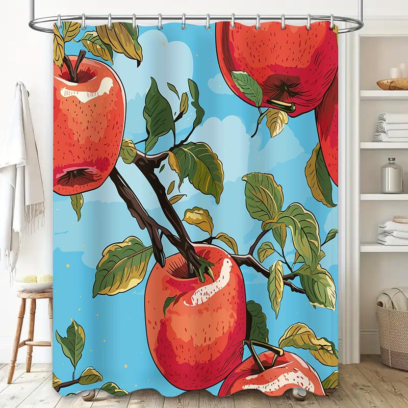 Apples Shower Curtain Bath Decoration Printing Waterproof Fabric Bathroom Decorations