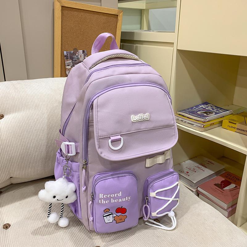 Girl cute little fresh backpack junior high school high school student campus schoolbag women's leisure large-capacity travel backpack