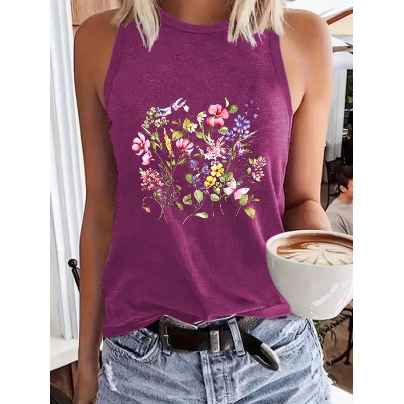 Damen Pullover mit Pflanzen- und Blumendruck, Rundhalsausschnitt, Frühling und Sommer, Freizeit-Oberteil