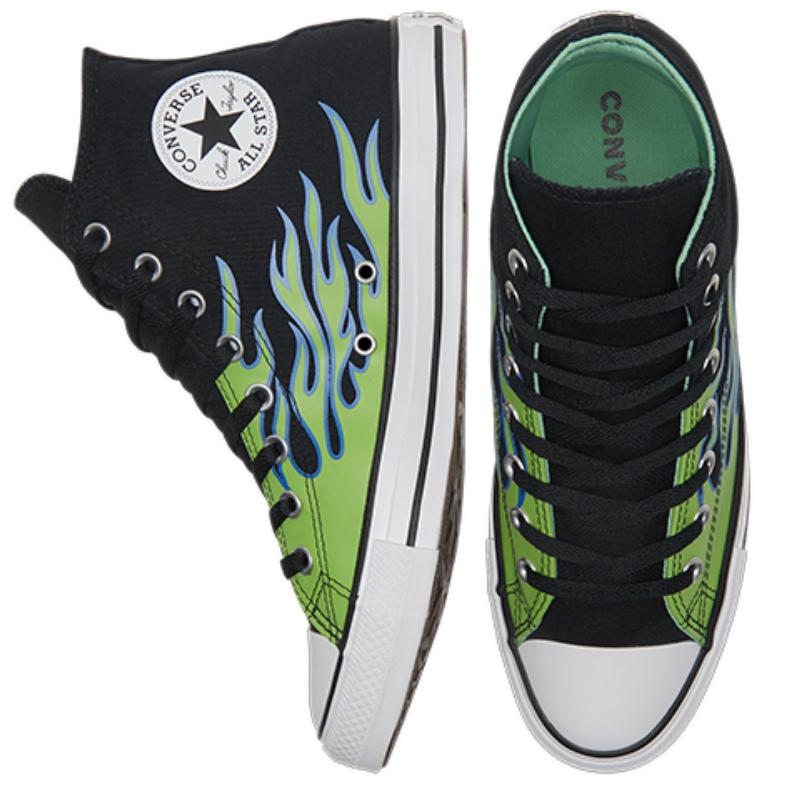 Converse Chuck Taylor All Star Comfortable and Versatile High-Top Canvas Unisex Black, Blue and Green