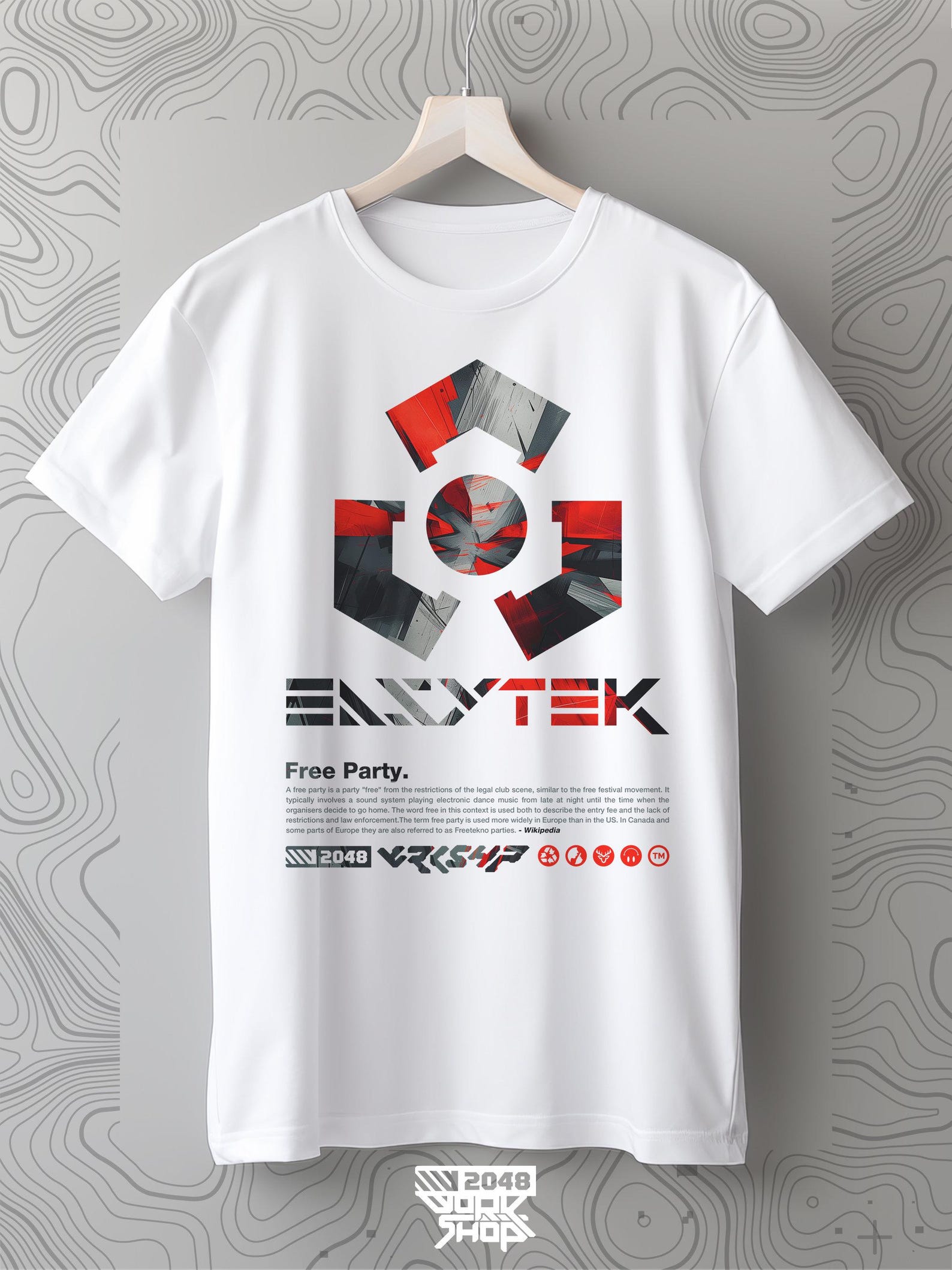 Cyberpunk Rave T-Shirt, Hardcore Gabber Sound System Techwear M