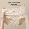 Women's Floral Print Mid-Waist Cotton Thong Panties