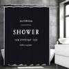 Minimalist English White Black Shower Curtain, Bathroom Decorative Shower Curtain, Waterproof Shower Curtain with Hooks