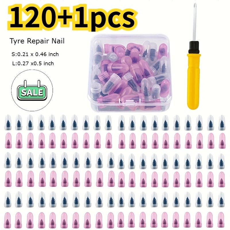 Glue-Free Tubeless Tire Repair Kit - Screw Plug Puncture Fix for Bike/Car/Motorcycle/Scooter, Fast & Easy w/ Durable Metal Tool