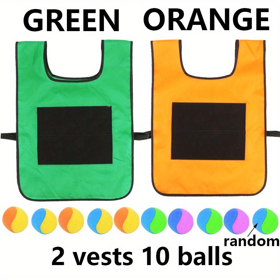 

2 Vests 10 Balls Throwing Game Prop for Team Building Backyard Fun Outdoor Sports Family Games Group Activities Interactive JXB