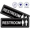 Restroom Sign – Commercial Restroom Sign (2-Pack) – Made From Premium Durable Frosted Acrylic Material, Super Strong Self-Adhesive, Quick And