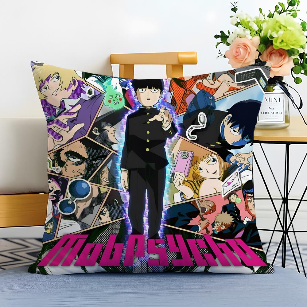 MMob Psycho Cushion Cover Washable Linen Pillowcase Soft for Sofa Bed Cozy Home Room Decor