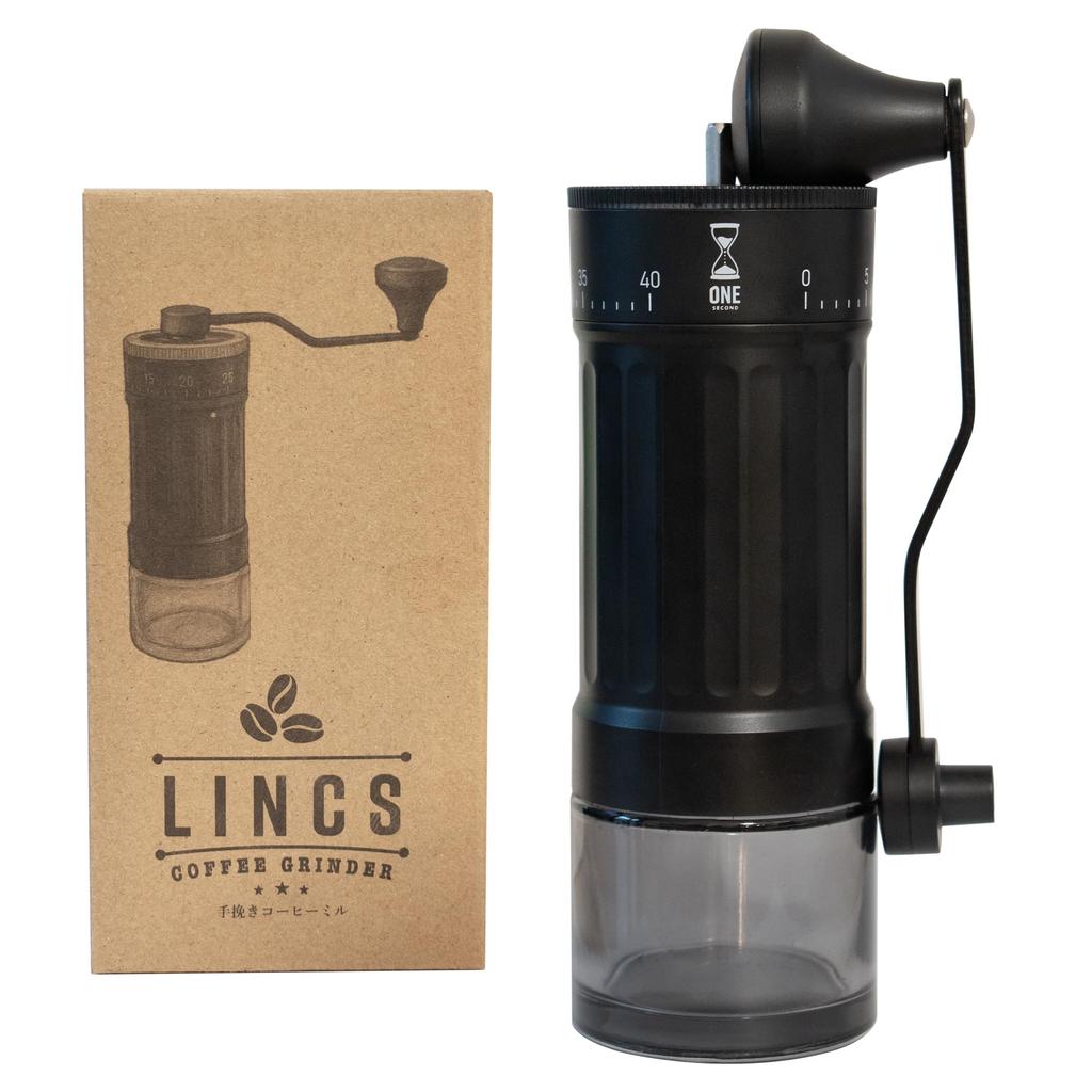 Enjoy Grinding One Second Coffee Grinder, Manual, 41 Levels, All Black, Ceramic Blade, Mortar-Style, Quiet, Lightweight, Washable, Coffee Grinder