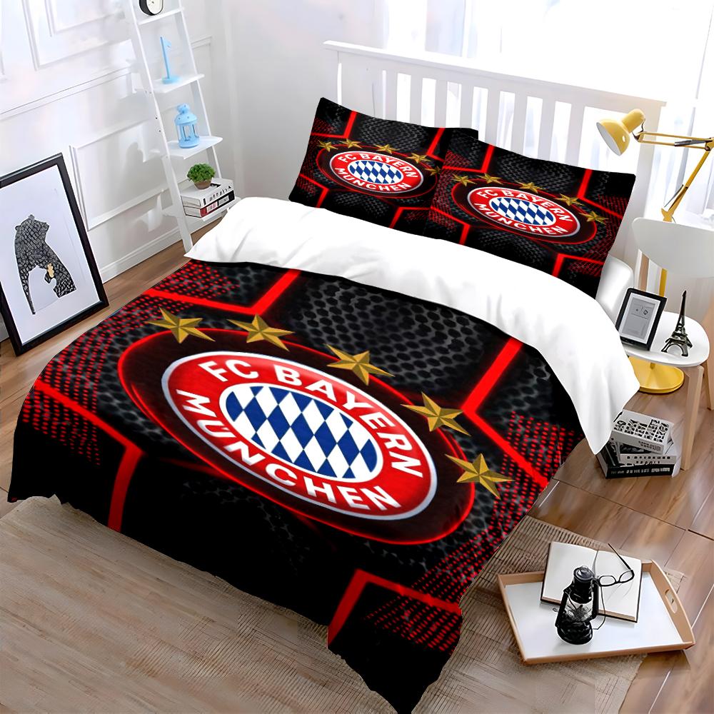"FC Bayern Logo Bedding Set" Bedding Set (1 Duvet Cover, 2 Pillowcases, Duvet Not Included)