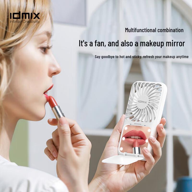 IDMIX Portable USB Mini Fan & LED Makeup Mirror