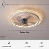 Modern Minimalist LED Crystal Ceiling Fan with 360° Rotation for Bedroom and Study
