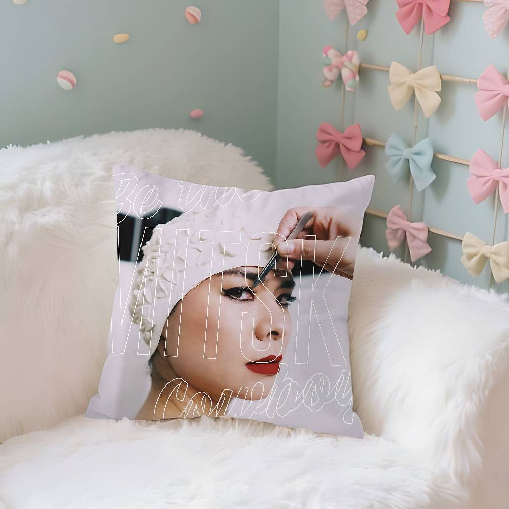 

Singer AMitskiS Case Plush Fabric Soft Pillowcase Double Sided Print Cushion Cover Household Gifts 40x40 cm