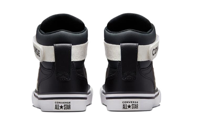 Converse Pro Blaze Strap Abrasion Resistant Abrasion Resistant High Top Kids' Skateboarding Shoes Black White 672128C