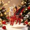 Cute Flat Acrylic Christmas Sheep Ornament Hanging Lamb Pendant for Xmas Tree Office Desk Holiday Party Decor