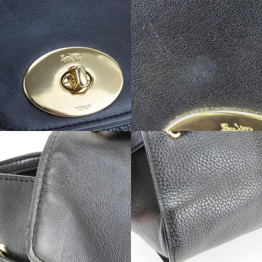 Borsa COACH usata Blake Flap Carryall F32106 pelle nera Spalla