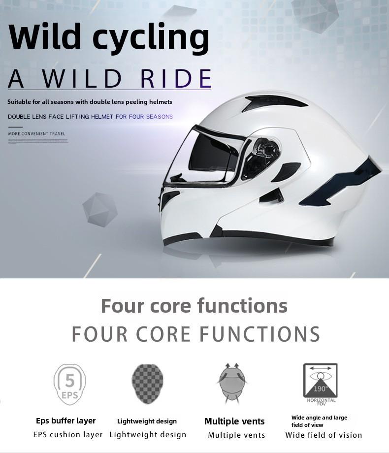 Orz Unisex Electric Bike Helmet: Flip-Up, Full & Half Styles with Tail Wings, Protective Caps for All Seasons, Personalized Design