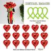 Love Balloon Bouquet Set, Red and Green Latex DIY Long Balloons for Confession Decoration At Birthday Parties