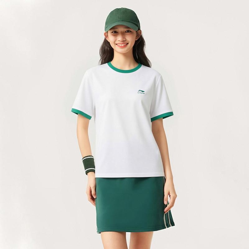 Li-Ning Fashionable Versatile Breathable Comfortable Short Sleeve T-Shirt Women tops White AHSW862-2