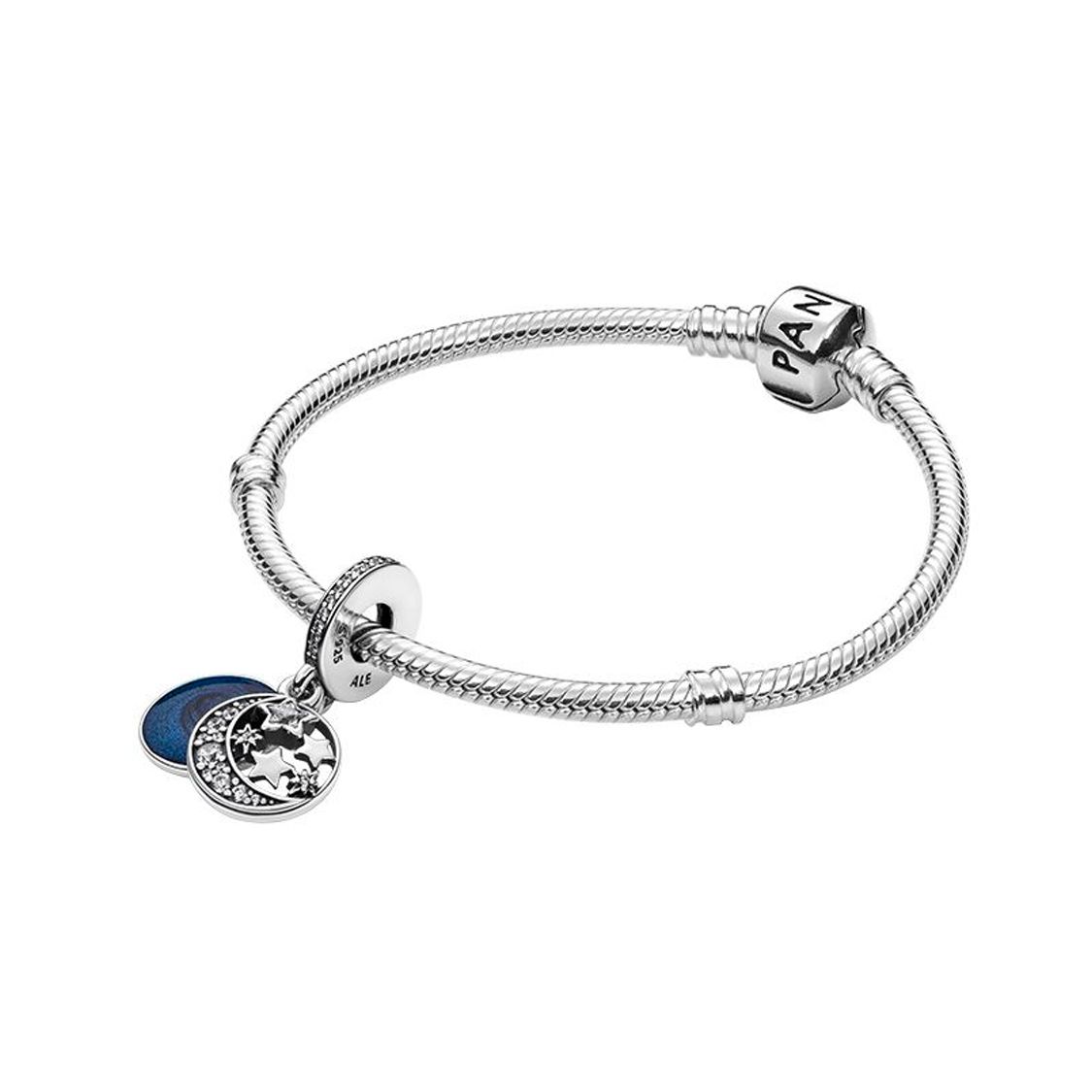 Pandora Moon And Starry Sky 925 Silver Bracelet Women bracelet ZT-0023 Box,17cm,Silver
