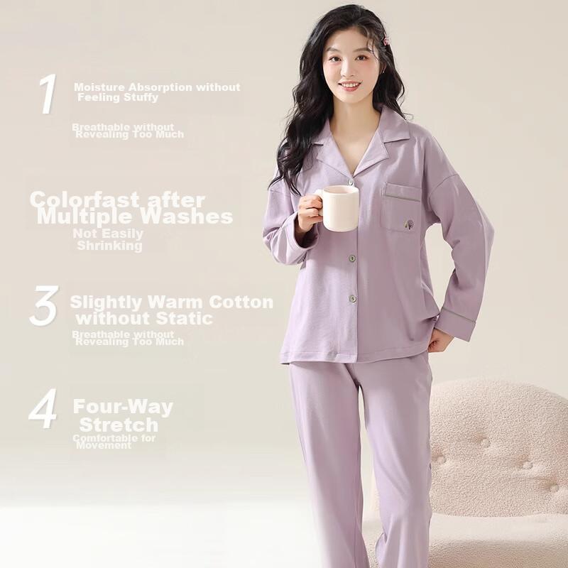 Pajamas XUEXIMAN 2026 100% Pure Cotton Cardigan