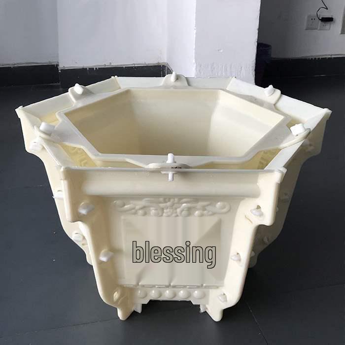 Extra Large Hexagonal Roman Column Cement Flower Pot Mold - Full Set DIY Model