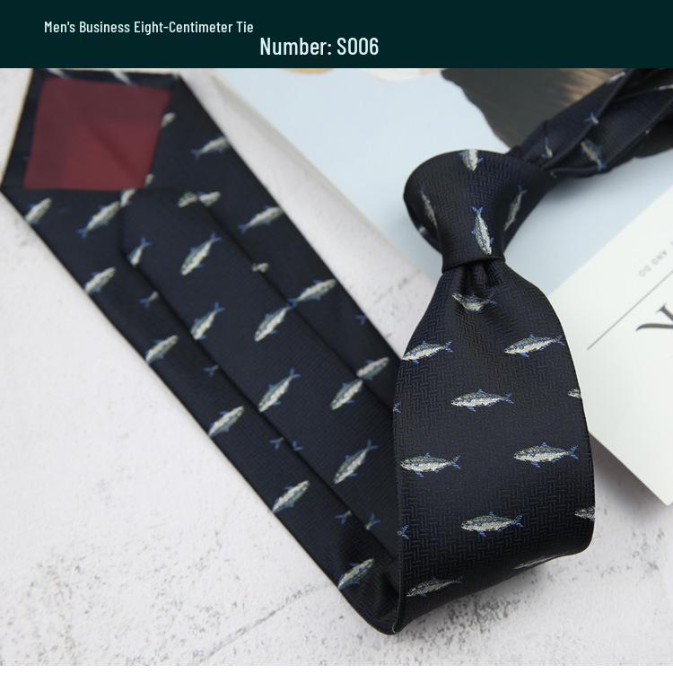 Retro Polka Dot and Stripe Men's Tie - 8cm Business Casual Korean Style Fashion Accessory