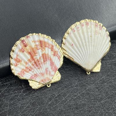 5Pcs, Marine Style Natural Shell Pendants with Golden Edges, Jewelry Making DIY Necklace Accessories, Aquarium Decor, Unisex Charms Gifts 4-5cm