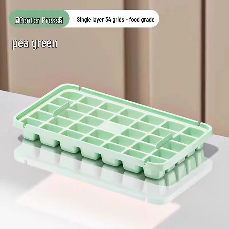 Portable Covered Ice Cube Tray with Lid - Single/Double Layer, Square Mold, Large Capacity Storage Box