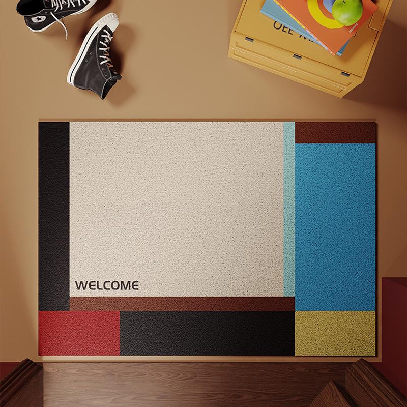 Retro Silk Loop Wear-Resistant Non-Slip Entryway Mat, Dirt-Resistant & Cuttable for Home Use 40x60cm