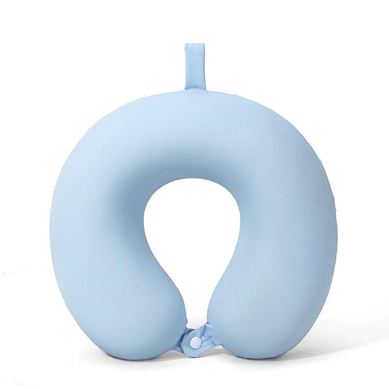 Summer U-Shaped Ice Silk Cool Travel Neck Pillow: Breathable, Portable Nap Support Souvenir