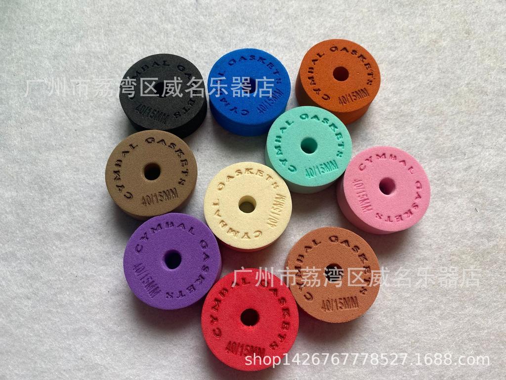 Percussion Drum Kit with Colored Cymbal Protection Cotton Pads and Tubes