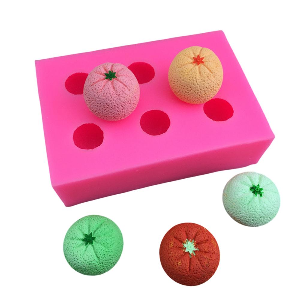 6 Cavity Tangerine Shape Silicone Molds Practical Silicone Pastry Molds for Tangerine Shape Dessert and Cake Decoration