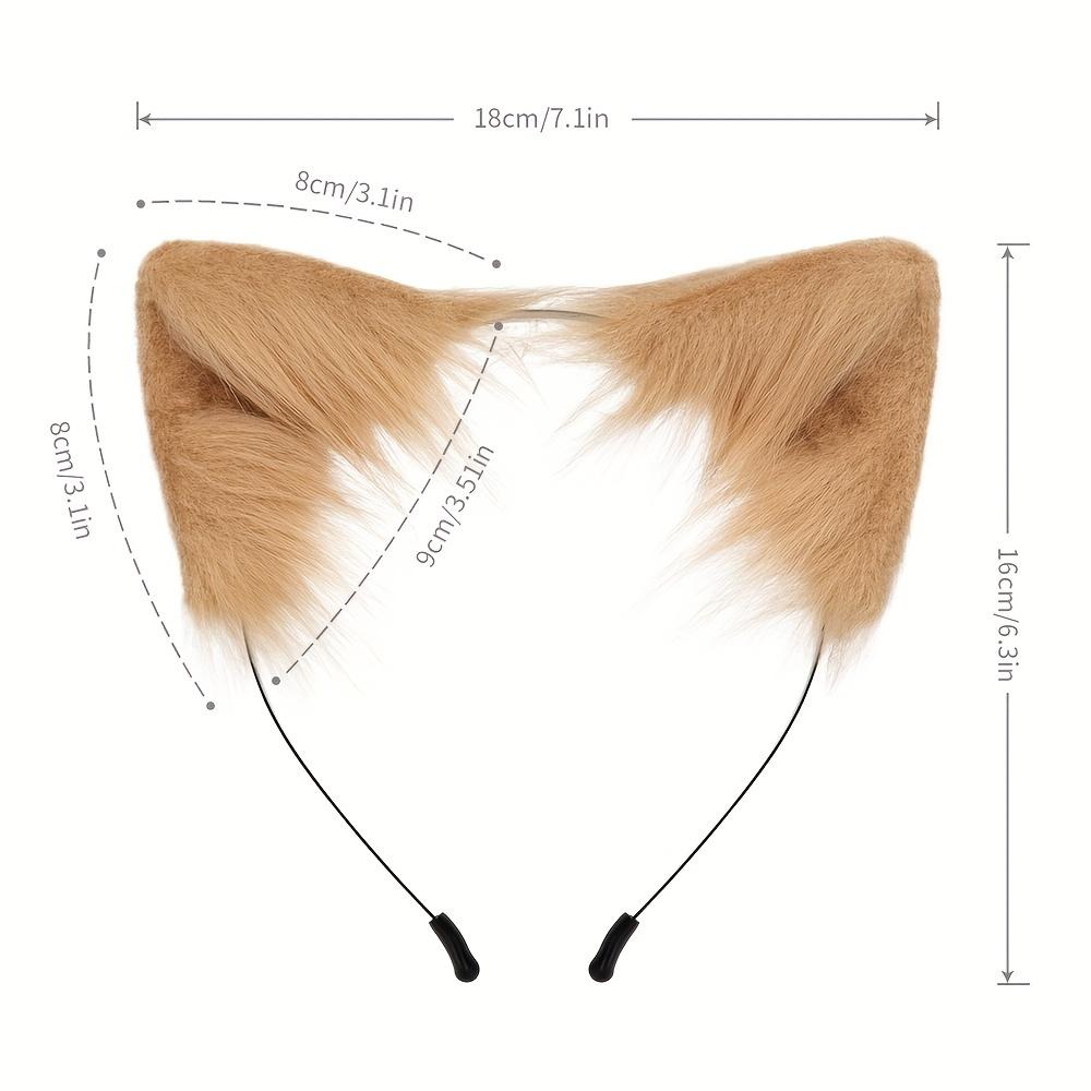 New Wolf Tail Fox Tai lHandmade Fox Wolf Ears Headband and Faux Fur Tail for Halloween Cosplay Party Costume Accessories
