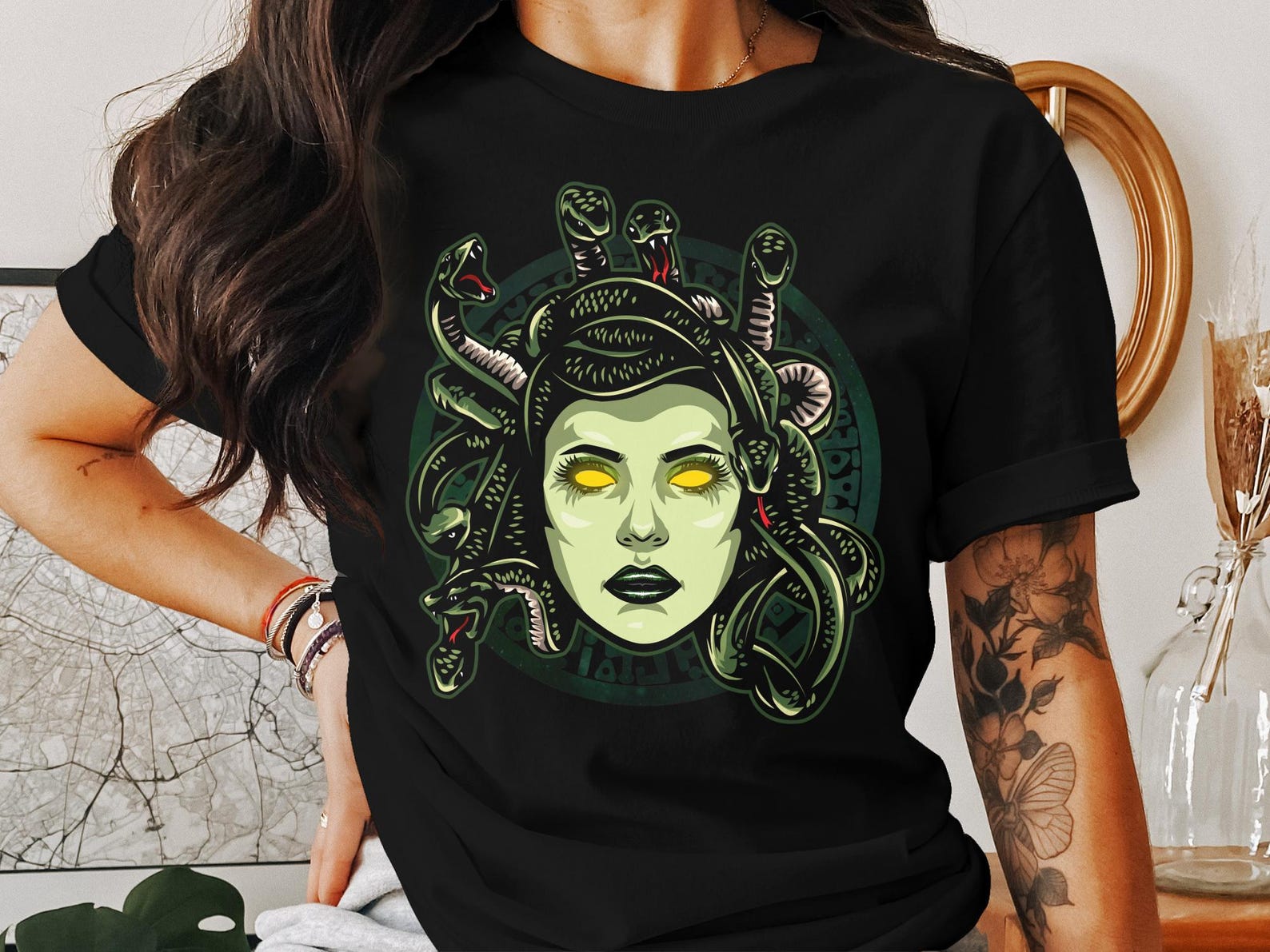 Medusa Greek Mythology T-Shirt, Greek Gods History Tee, Ancient Greek Religion Deity Shirt, Mythological Creature Apparel XL