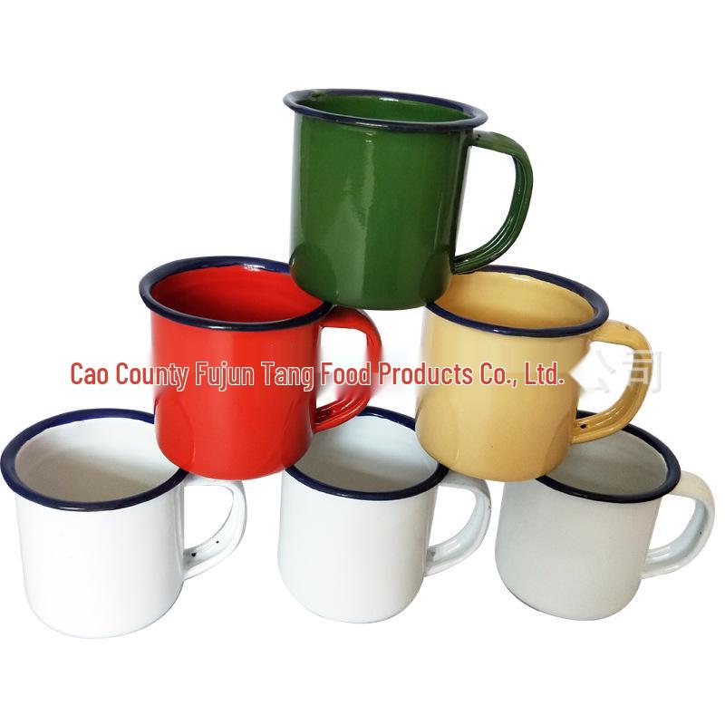 Compact Enamel Mug with Custom Logo and Quote - Vintage Design, Travel-Friendly 6CM белый