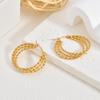Gold Stainless Steel Earrings Light Luxury Premium Exaggerated Plain Ring Earrings
