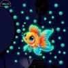 Glow-in-the-Dark Goldfish Bubble Toilet Sticker Creative Self-Adhesive Removable Bathroom Decoration Wall Windows Car Stickers