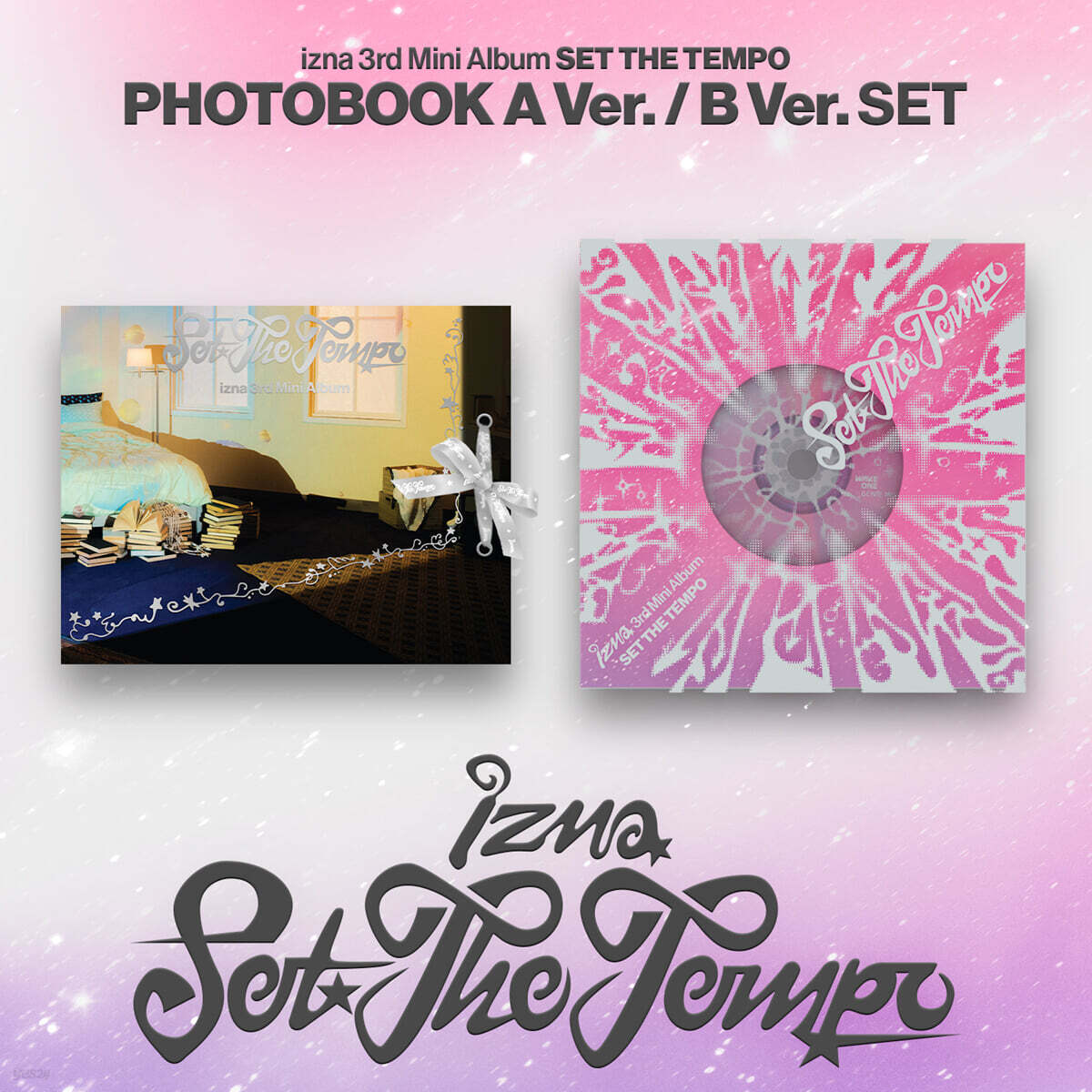 [Pre-Order] izna SET THE TEMPO Kpop Album CD Photocard Official 2 Version Set Photobook Ver. 2 Version Set