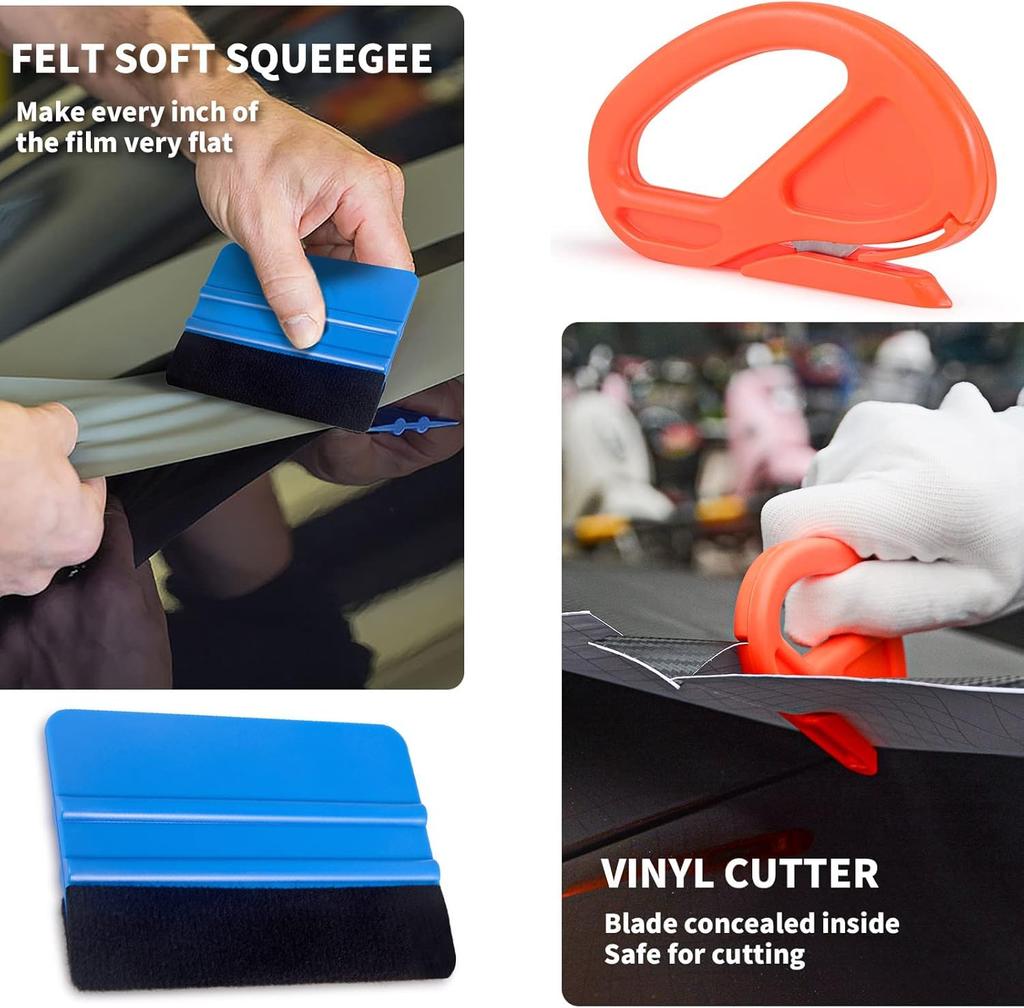 YIQFOCA 7-Piece Application Assistant Tool, Auto Wrapping Film Pasting Tool Set, No Scratches, Bubble
