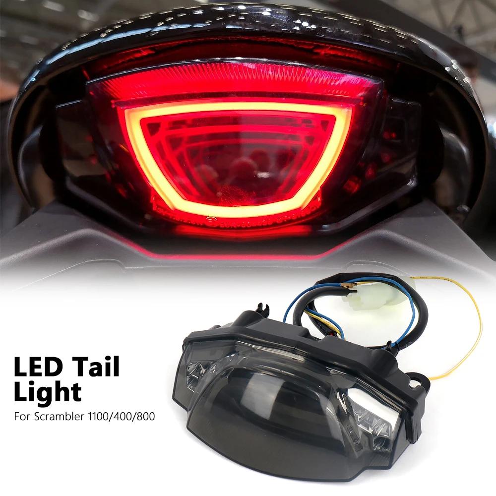 Motorcycle Accessories For Ducati SCRAMBLER 400 800 Scrambler 1100 LED Rear Tail Light Brake Smoke W/ Flashing Turn Signal Lamp