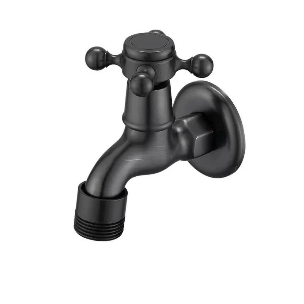 Black Washing Machine Faucet Brass Bibcock Faucet Garden Faucet Outdoor Faucet Bathroom Mop Sink Faucets  Water Taps Garden