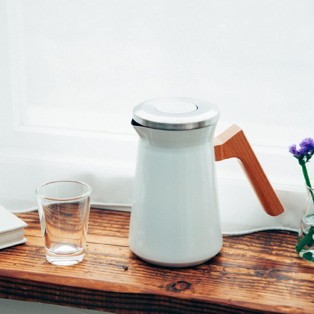 HARIO Stainless Steel Thermal 600ml Pot, Capacity, White, S-STP-600-W