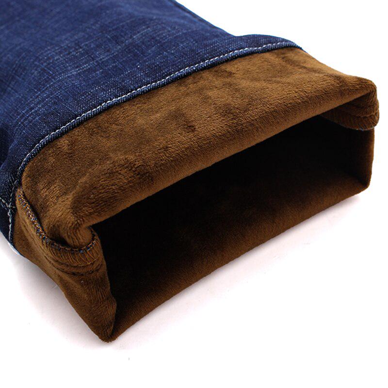 Blugi de iarnă pentru bărbați, calzi, cu croială slim, pantaloni denim, bărbați, pantaloni groși, mărime mare, blugi pentru bărbați, negri, albaștri