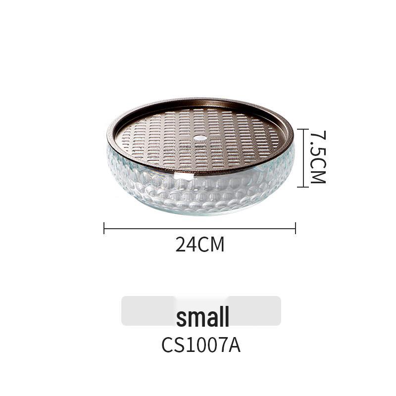 

Минималистичный круглый металлический поднос для чая